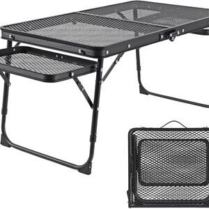 Portable Aluminum Alloy Folding Table - Perfect For Outdoor Camping, Barbecues